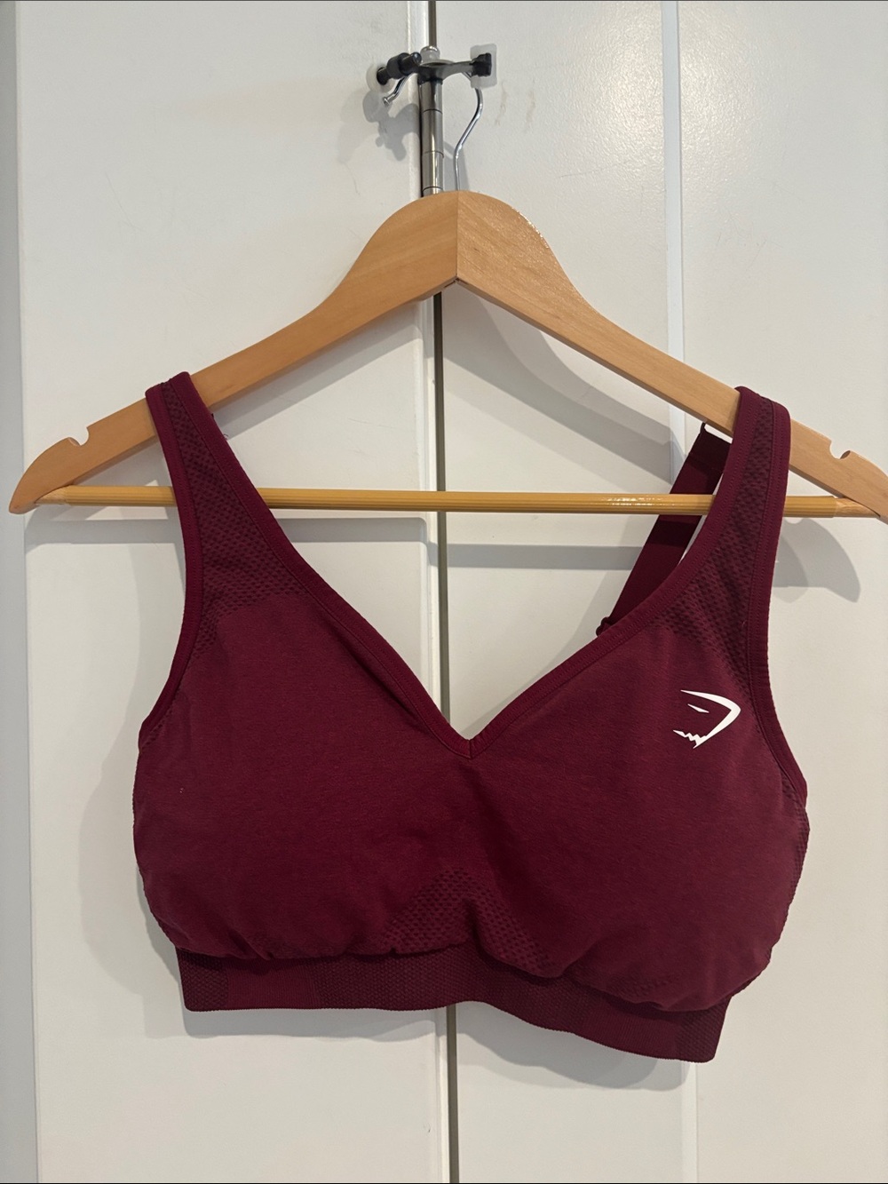 Gymshark Seamless V-Neck Sports Bra - Burgundy Wine